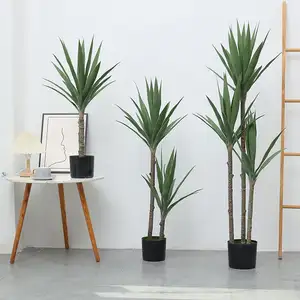 Artificial Fake Tree Plants Green Wall Bamboo Banana For Home Decoration Wedding Decor Pot Artificial Weeding Flowers