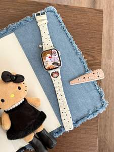 Correa de Cuero Elástica de Terciopelo con Diseño de Lunares en Forma de Corazón para Reloj IWatch 11.ª Generación 10/9876 Ultra, Estilo Otoño-Invierno - Product Image 4