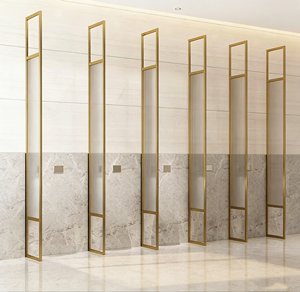 Séparateur d'urinoir moderne et écologique en verre avec cadre en acier inoxydable pour hôtels, spas et salles de douche - Product Image 2