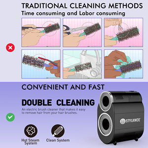Máquina Limpiadora de Cepillos de Pelo Eléctrica Negra, Herramienta Portátil de Limpieza a Vapor para Cepillos de Salón - Product Image 5