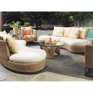 Дешевый наружный садовый патио, Плетеный секционный диван, набор мебели