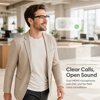 Lunettes Intelligentes IA avec Caméra 8MP, Lunettes de Soleil Semi-Cerclées, Enregistrement Vidéo HD, Appel et Transfert Wi-Fi pour Hommes et Femmes