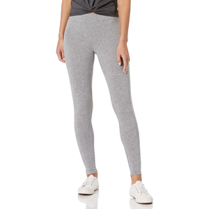 Leggings de Cintura Alta para Mujer, de Algodón y Bambú, Color Gris Sólido, Largos, Transpirables, Tejidos, Venta al Por Mayor, Diseño con Logotipo Personalizado - Product Image 1