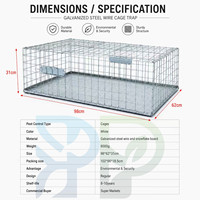 Piège à pigeons pliable et humanitaire, cage galvanisée pour oiseaux vivants avec double entrée pour le contrôle des volailles, OEM