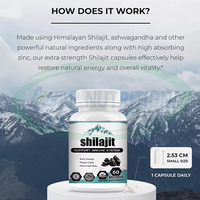 Complément alimentaire naturel Ausreson, capsule de Shilajit, pur et biologique, provenant de l'Himalaya et de la mousse marine, acide fulvique à 50%, meilleures capsules de Shilajit