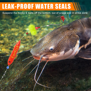 Lot de 5 flotteurs sonores pour poisson-chat 15g/27g, leurres <span class=keywords><strong>popper</strong></span> pour la pêche en montage Santee, flotteurs durables pour la pêche au poisson-chat des canaux - Product Image 6