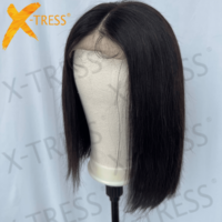 Perruques Bob Courtes Lisses Yaki en Cheveux Humains Brésiliens 10A Prédécoupés, Prêtes à Porter, avec Closure 5x5 pour Femmes, Prix de Gros
