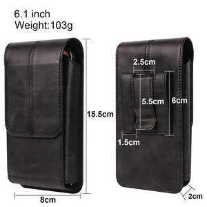 Para Boshiho Crazy Horse, <span class=keywords><strong>riñonera</strong></span> de cuero, bolso de teléfono Unisex corto Vintage, <span class=keywords><strong>riñonera</strong></span> pequeña informal de Hip Hop para hombre, lazo de cinturón - Product Image 3