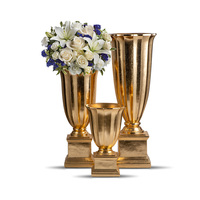 Vase trompette 60/90/120cm pour centres de table de mariage Vases en or hauts pour centres de table de mariage Vase de mariage en gros d'usine
