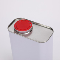 Boîte en fer blanc carrée en métal, 5 litres pour colle à peinture, emballage à l'huile avec couvercle