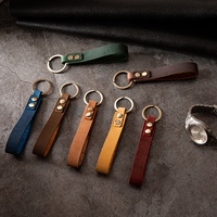 Porte-clés en cuir PU de luxe en gros avec logo de marque personnalisé, crochet métallique durable, sérigraphie