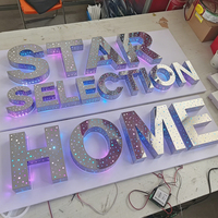 Letrero Luminoso LED 3D Personalizado con Diseño de Cielo Estrellado, Letras Metálicas/Acrílicas Iluminadas, Letrero Luminoso para Interiores de Negocios, Letrero para Exteriores de Tiendas