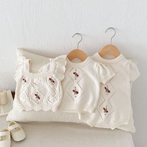 Mono de Verano para Bebé Niñ<span class=keywords><strong>a</strong></span>, Estilo Europeo Americano, Tejido <span class=keywords><strong>a</strong></span> Mano con Hilo de Algodón, Informal, de Moda, Top <span class=keywords><strong>Chaleco</strong></span> - Product Image 4