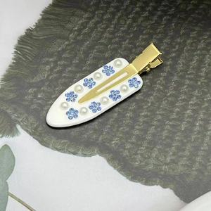 メイクアップハートジルコンパールアセテートノーベンドヘアクリップダックビルクリースレスヘアクリップ - Product Image 6