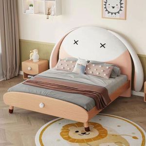 Cama Infantil de Madera con Diseño de Conejo de Orejas Caídas, Moderna, Cómoda, Tamaño Completo, Linda Cama para Niños Pequeños, Adolescentes y Bebés - Product Image 1