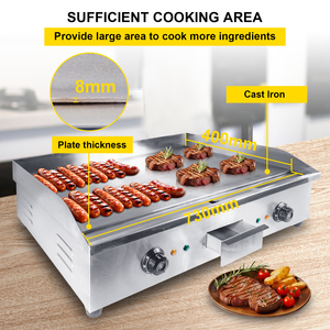 Bếp nướng điện thương mại đa năng, điều chỉnh nhiệt độ, mặt phẳng, bếp nướng để bàn - Product Image 4