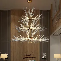 Di lusso su misura antler lampade soggiorno ramo lampade creativo rami decorato cafe acrilico a forma di vintage lampadari
