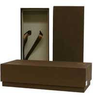 Boîtes cadeaux en carton à deux pièces avec couvercle amovible, en papier fantaisie à grain de bois personnalisé, avec estampage à chaud doré biodégradable et pelliculage mat