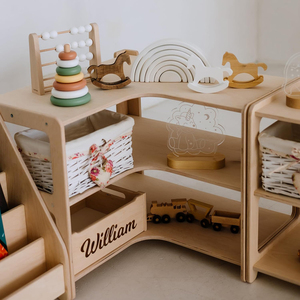 Étagère d'angle à 3 niveaux pour enfants, bibliothèque en bois pour jouets, pour la chambre d'enfant ou le salon - Product Image 4