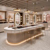 Vitrines de luxe personnalisables pour les magasins de beauté pour l'exposition de cosmétiques et vitrines commerciales