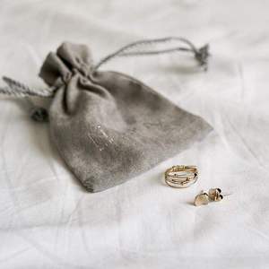 Custom Brand Logo Recyclable Velvet Suede <b>Drawstring</b> Jewelry Pouch for Mini <b>Bracelet</b> and Necklace - Product Image 2