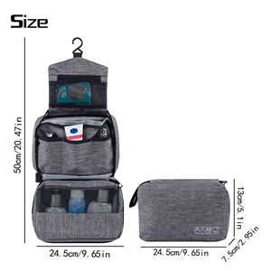 MOQ 1 pz Logo personalizzato uomo donna appesa borsa da toilette <span class=keywords><strong>Organizer</strong></span> con gancio accessori da viaggio bagno trucco cosmetico borsa da bagno - Product Image 4
