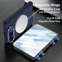Étui magnétique intégré Shell Film pour iPhone Duo 18 Fold, anneau magnétique pliable, coque de protection pour téléphone portable