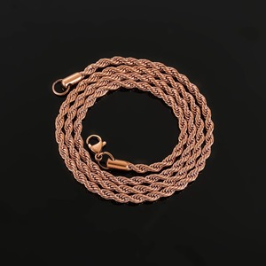 Chaînes torsadées en acier inoxydable Sunling pour hommes et femmes, collier ras-du-cou plaqué or rose, bijoux de haute qualité, cadeaux - Product Image 3