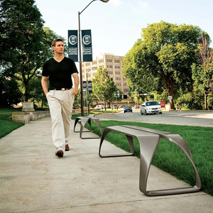 Banco de <span class=keywords><strong>metal</strong></span> para exteriores, silla cuadrada de ocio para jardín, Banco de hierro forjado para exteriores, silla de parque de acero inoxidable, Banco de madera para Centro Comercial - Product Image 6