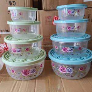 סיטונאי זול מקרר קופסא טרי מיכל אחסון מזון פלסטיק עם מכסה פרחים - Product Image 3