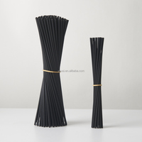 Bâtonnets diffuseurs en fibre de polyester noire de 4 mm x 19 cm, bâtonnets parfumés en fibre pour la fragrance d'intérieur