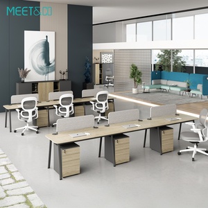 Customizable Modern Style Convertible Modular Workstation Office Partition <b>Table</b> Staff Station <b>Desk</b> Wooden Cabinet for Corporate - Product Image 2