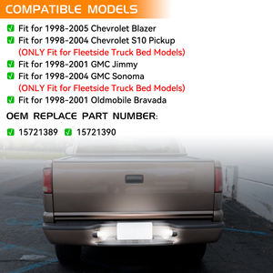 Nueva Luz LED para Placa de Matrícula FetonAuto, Compatible con <span class=keywords><strong>Chevrolet</strong></span> Blazer S10 Pickup, GMC Jimmy Sonoma, Oldsmobile Bravada 98-05, Trasera - Product Image 5