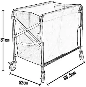 Carrinho de limpeza de lavanderia dobrável, quarto de hotel