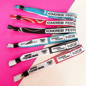 กำไลข้อมือคู่รักผ้าทอรีไซเคิลปรับได้พิมพ์โลโก้ตามสั่ง - Product Image 4