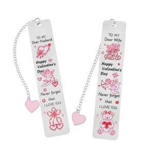 Marque-page Saint-Valentin en forme de cœur Cupidon, pour déclaration d'amour, couple amoureux, mari et femme, souvenir de mariage romantique, cadeau - Product Image 1
