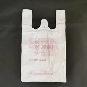 अनुकूलित आसान खुले धन्यवाद आप टी शर्ट प्लास्टिक बैग सुपरमार्केट किराने बनियान संभाल वाहक शॉपिंग पैकेजिंग बैग