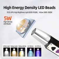 Lampe torche porte-clés professionnelle en alliage d'aluminium UV 365 nm, détection de longueur d'onde réelle, identificateur de gemmes et de diamants, sans lumière visible