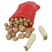 Sacs en filet PP Leno robustes et résistants de couleur rouge pour l'agriculture - Parfaits pour le stockage à long terme et le transport des pommes de terre, des carottes et des oignons