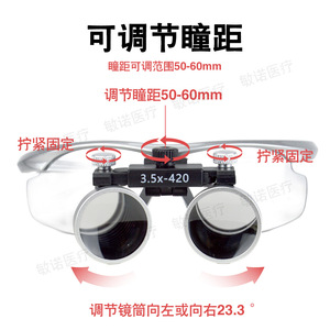 ไฟส่องขยายแบบติดศีรษะสำหรับทันตกรรม, ไฟส่องแบบแว่นตา, อุปกรณ์ทันตกรรมทางการแพทย์, เครื่องมือตรวจผ่าตัด - Product Image 5
