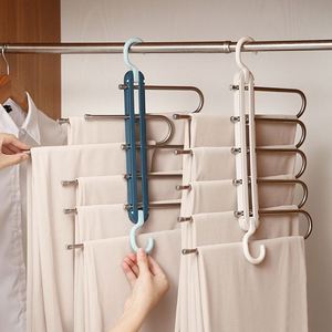 Save Space <b>Double</b> Hook Multiple Multi Tier Men Pants Magic <b>Wardrobe</b> Hanger - Product Image 2