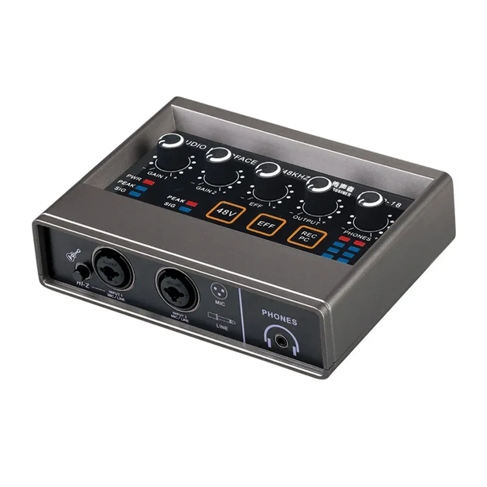 Teyun Microphone Recording Sound Card USB Sound Card Audio Mixer Microphone Live Recording K Song 2
