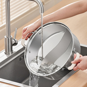 Marmite à fondue Yin-Yang Bear en acier inoxydable 304 de 28 cm, compatible induction, pour la cuisson de la fondue - Product Image 4