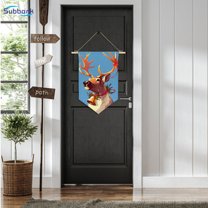 Subbank thăng hoa gỗ placard cờ vườn cờ Trống Tùy Chỉnh Linen tường treo giáng sinh trang trí Cờ cờ thăng hoa - Product Image 6