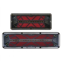 Feu arrière de camion à LED à grille diamantée séquentielle, fonction Stop, Frein, Clignotant, Marche arrière, 33cm 46cm, 12V 24V, pour Camion, Remorque, Camionnette, Étanche