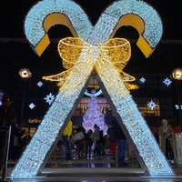 Gran oferta, arco de bastón de caramelo LED impermeable de alta calidad personalizado para puerta de vacaciones de Navidad/puerta de tienda/Decoración de centro comercial