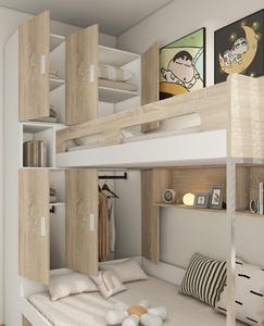 <span class=keywords><strong>Lit</strong></span> superposé multifonctionnel ultra-pratique avec bureau intégré, design simple - Product Image 3