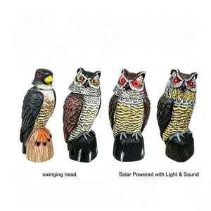 Décoy de <span class=keywords><strong>hibou</strong></span> avec tête rotative à 360° - Répulsif pour oiseaux pour toits et panneaux solaires, dissuasif pour pigeons, résistant aux UV et à l'eau, en PE pour extérieur - Product Image 5