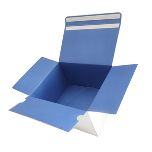 <span class=keywords><strong>Caja</strong></span> de correo de envío de cartón personalizada con cierre automático superior <span class=keywords><strong>azul</strong></span> de alta calidad con cinta adhesiva con cremallera y tira de arranque - Product Image 3