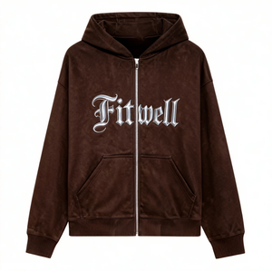 Sudadera con Capucha de Algodón Estilo Gótico para Hombre, de Alta Calidad, con Cierre y Bordado Personalizado - Product Image 4